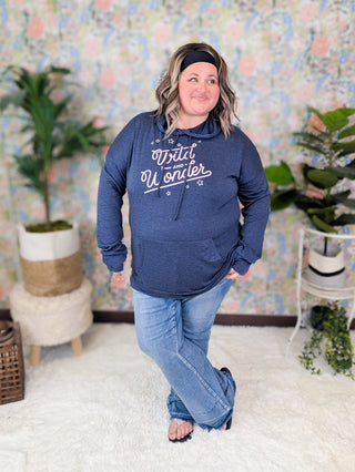 Wild + Wonder Navy Luxe Hoodie-3- Hooded Tops-SEW IN LOVE-Styled by Stacked - A Plus Size Women's Boutique in Lakeville, MN