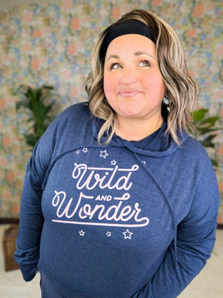 Wild + Wonder Navy Luxe Hoodie-3- Hooded Tops-SEW IN LOVE-Styled by Stacked - A Plus Size Women's Boutique in Lakeville, MN