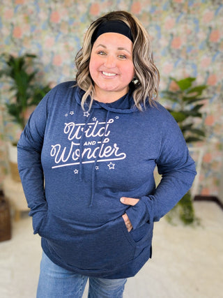 Wild + Wonder Navy Luxe Hoodie-3- Hooded Tops-SEW IN LOVE-Styled by Stacked - A Plus Size Women's Boutique in Lakeville, MN