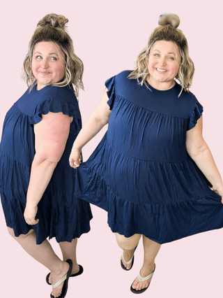sachin and babi light blue dress YOURS Plus Size Navy Blue Paisley Print Swing Dress main image 1