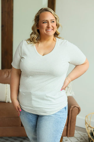 Willa Perfect Cut Classic Vneck Tee (Solids)-1- ShortSlv/Slvless Tops-MICHELLE MAE-Styled by Stacked - A Plus Size Women's Boutique in Lakeville, MN