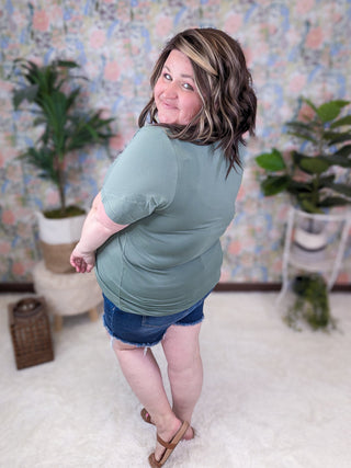 Willa Perfect Cut Classic Vneck Tee (Solids)-1- ShortSlv/Slvless Tops-MICHELLE MAE-Styled by Stacked - A Plus Size Women's Boutique in Lakeville, MN