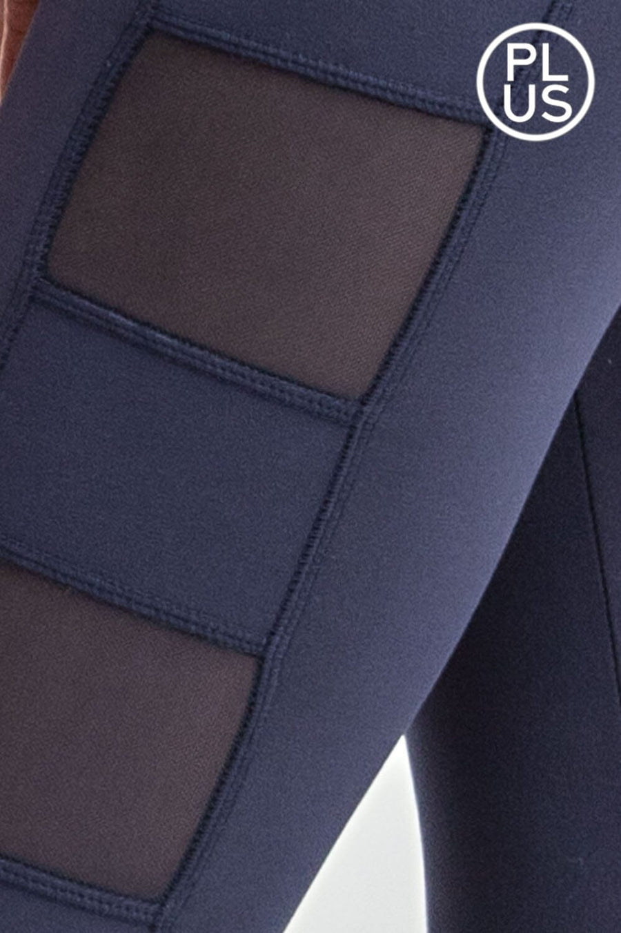 High Waist Plus Size Leggings with Block Cutouts leggings rae mode 