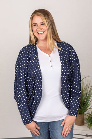 Polka Dot Brushed Cocoon Cardigans CARDIGAN Michelle Mae 