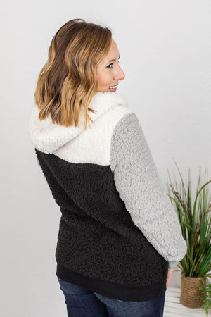 PREMIUM HOODIE COLLECTION: COLORBLOCK NEUTRALS SHERPA HOODIE premium hoodie Michelle Mae 