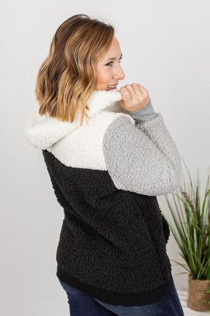PREMIUM HOODIE COLLECTION: COLORBLOCK NEUTRALS SHERPA HOODIE premium hoodie Michelle Mae 