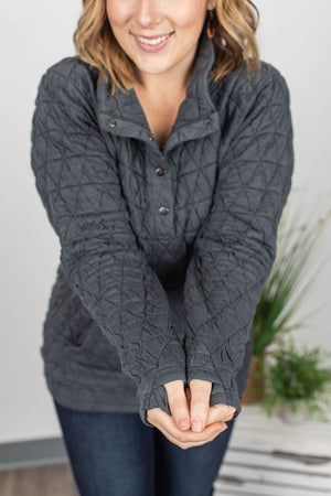 PREMIUM HOODIE: GEOMETRIC QUILTED HALFSNAP premium hoodie Michelle Mae 