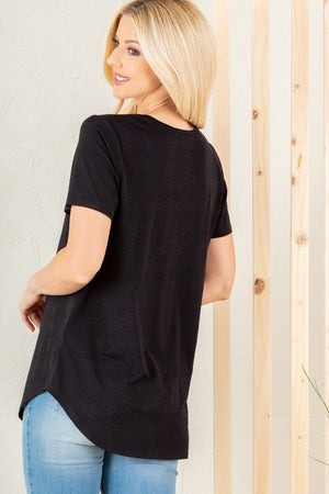 SALE- Criss-Cross Front Solid Short Sleeve (3 colors)