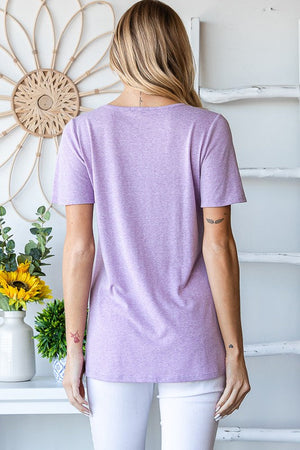 SALE- Lattice Neck Vneck Top (2 colors)
