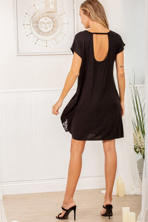 SALE- Filigree Print Open Back Dress/Tunic