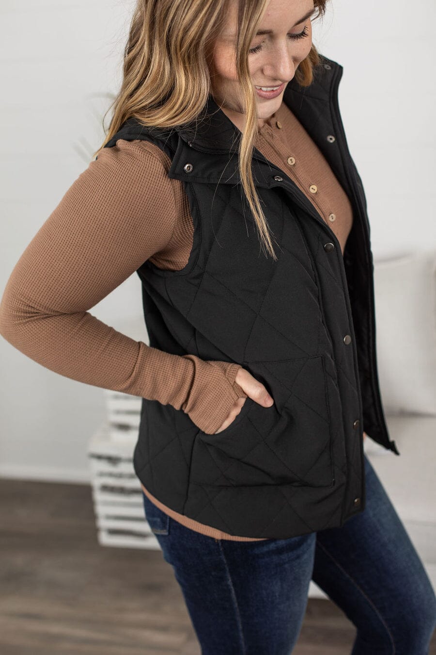 REMY QUILTED VEST- MANY COLORS! vests Stacked - A Plus Size Boutique 