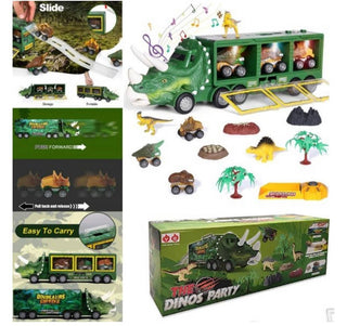 SALE- The Dinos Party- Truck Carrier With Friction Cars And More