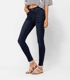 Judy Blue Dark Wash Classics- Handsanded Skinny