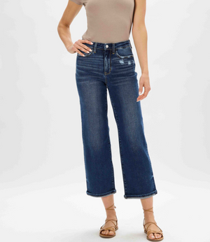 Judy Blue High Rise Weekender Slight-Cropped Wide Leg