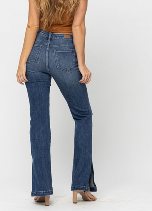Judy Blue Tummy Control Side Slit Bootcut