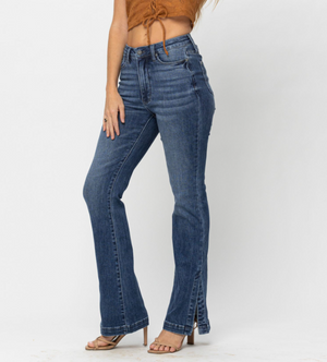 Judy Blue Tummy Control Side Slit Bootcut