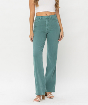 SALE- Judy Blue High Rise Seagreen Aqua 90s Straight Leg