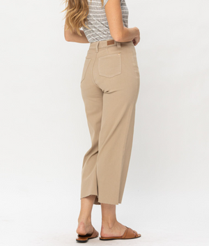 SALE- Judy Blue Khaki Wide Leg Crop