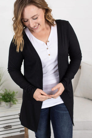 Triple Stretch Solid Ribbed Cardigan CARDIGAN Michelle Mae 