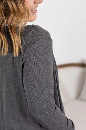 Triple Stretch Solid Ribbed Cardigan CARDIGAN Michelle Mae 