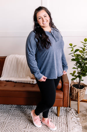 Something Nice To Say Henley Washed Top (3 colors) LONG SLEEVE TOPS SEW IN LOVE 