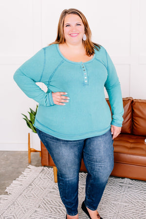 Rinse and Repeat Mineral Washed Henley LONG SLEEVE TOPS WHITE BIRCH 