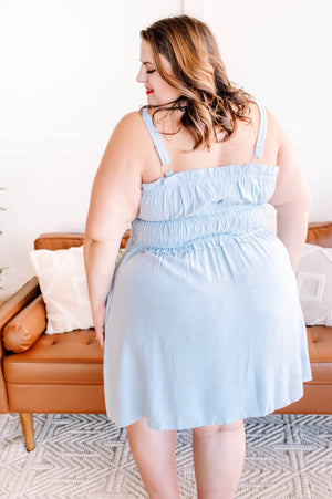 Hold On To Me Blue Smocked Dress Dresses WHITE BIRCH 