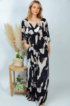 Bombshell Beauty Black Maxi Dress Dresses WHITE BIRCH 