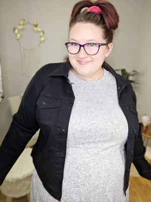 BLACK STRETCH DISTRESSED DENIM JACKET jackets enjean 