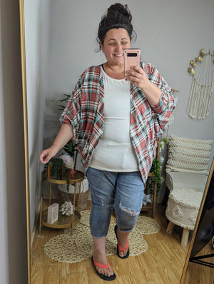 PLAID STRETCH COCOON CARDIGAN (3 colors) CARDIGAN Michelle Mae 
