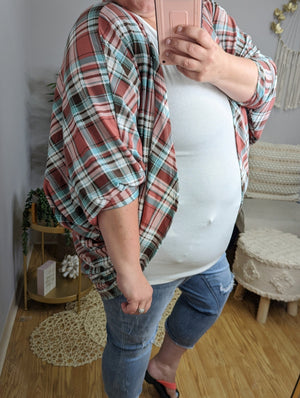 PLAID STRETCH COCOON CARDIGAN (3 colors) CARDIGAN Michelle Mae 