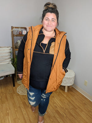 REMY QUILTED VEST- MANY COLORS! vests Stacked - A Plus Size Boutique 