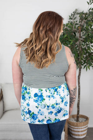 Blend of Beauty Floral Stripe Babydoll Tank tanks Michelle Mae 