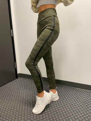 Let's Race Side Striped Camo Leggings (2 colors) leggings WHITE BIRCH 