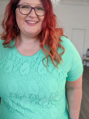 LACE FRONT SHORT SLEEVE RAGLAN TEE (more colors!) Tops Michelle Mae 