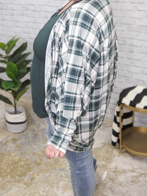 PLAID STRETCH COCOON CARDIGAN (3 colors) CARDIGAN Michelle Mae 