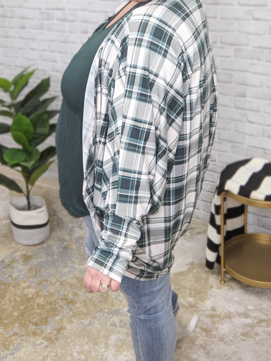 PLAID STRETCH COCOON CARDIGAN (3 colors) CARDIGAN Michelle Mae 