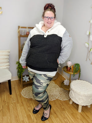 PREMIUM HOODIE COLLECTION: COLORBLOCK NEUTRALS SHERPA HOODIE premium hoodie Michelle Mae 