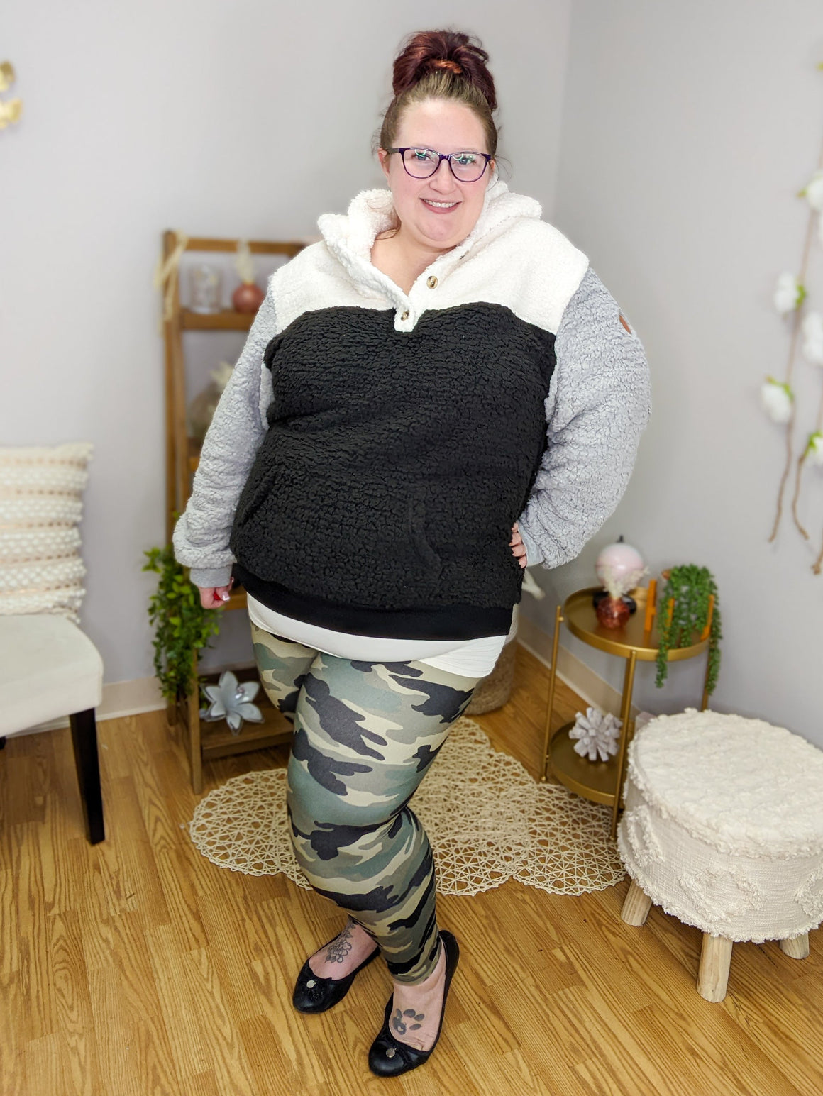 PREMIUM HOODIE COLLECTION: COLORBLOCK NEUTRALS SHERPA HOODIE premium hoodie Michelle Mae 