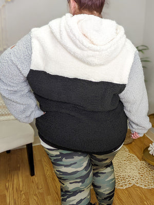 PREMIUM HOODIE COLLECTION: COLORBLOCK NEUTRALS SHERPA HOODIE premium hoodie Michelle Mae 