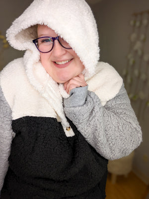 PREMIUM HOODIE COLLECTION: COLORBLOCK NEUTRALS SHERPA HOODIE premium hoodie Michelle Mae 