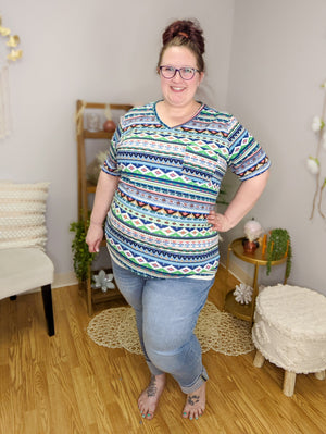 POCKETFUL OF PERFECT- PRINTS SHORT SLEEVE TOPS Michelle Mae 