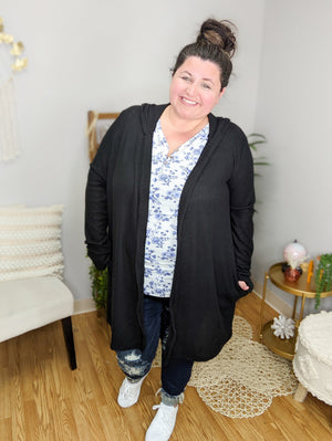 Everyday Wear Hooded Waffle Cardigan CARDIGANS Michelle Mae 