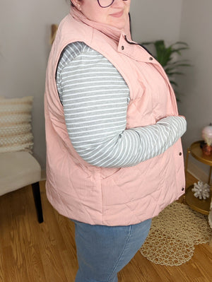 REMY QUILTED VEST- MANY COLORS! vests Stacked - A Plus Size Boutique 