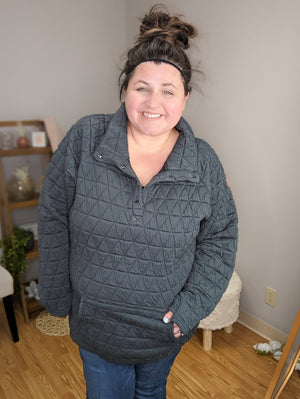 PREMIUM HOODIE: GEOMETRIC QUILTED HALFSNAP premium hoodie Michelle Mae 