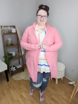 Everyday Wear Hooded Waffle Cardigan CARDIGANS Michelle Mae 