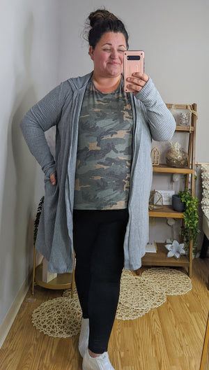 Everyday Wear Hooded Waffle Cardigan CARDIGANS Michelle Mae 
