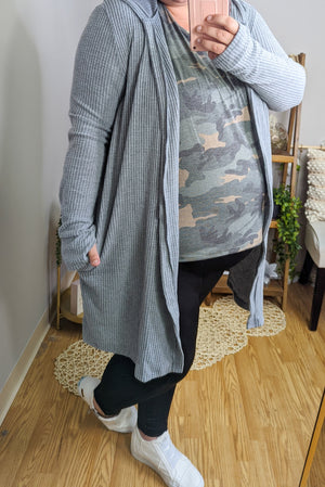 Everyday Wear Hooded Waffle Cardigan CARDIGANS Michelle Mae 