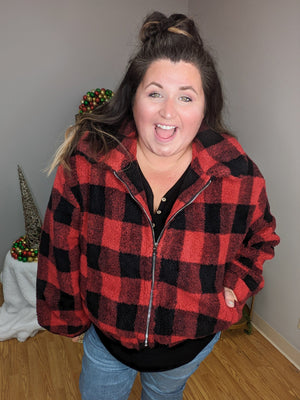 Buffalo Plaid Teddy Jacket jackets sweet lovely by jen 