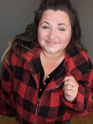 Buffalo Plaid Teddy Jacket jackets sweet lovely by jen 